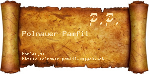 Polnauer Pamfil névjegykártya